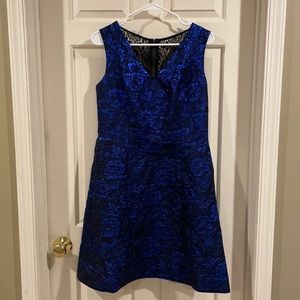 Nicole Miller Blue Metallic Dress